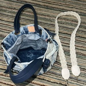Clare V. Denim Cargo bucket bag
